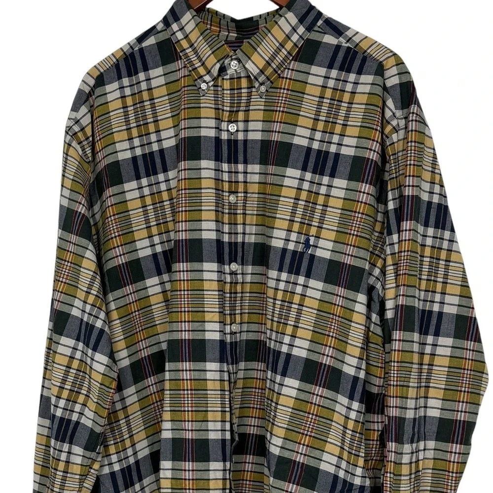 Polo Ralph Lauren Classic Fit Shirt Mens 2XT Tall Plaid Button Down Cotton